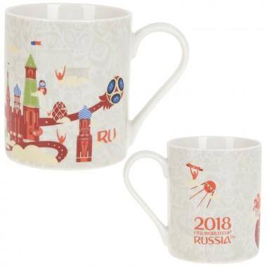 Кружка фарфоровая &quot;Чемпионат Мира FIFA 2018&quot; v=480мл.  406-221 — Egidius.ru