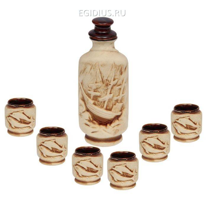 Штоф с рюмками "Морской" водочно-коньячный набор 7 предметов 1 л 806-065 фото 1 &mdash; Egidius.ru