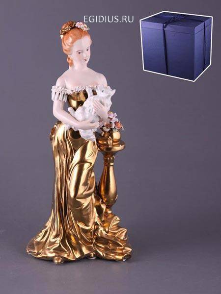 Статуэтка "дама с собачкой" высота=34 см  320-347 фото 1 &mdash; Egidius.ru