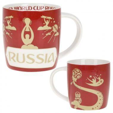 Кружка фарфоровая &quot;Чемпионат Мира FIFA 2018&quot; v=380мл.  406-137 — Egidius.ru