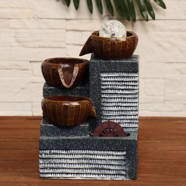 Фонтан настольный водопад три кувшина, 18х15х28 см с подсветкой 803-021 — Egidius.ru