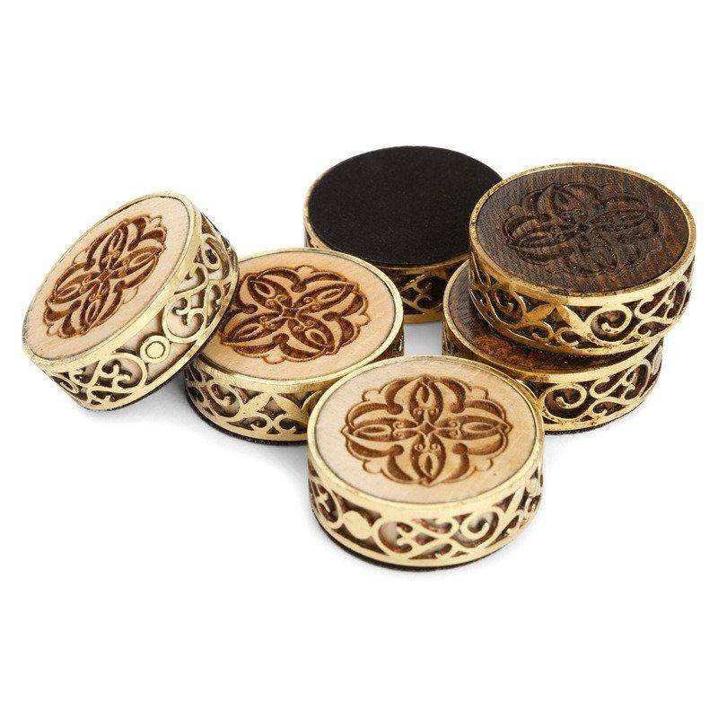 Набор резных фишек для нард с бронзой 204, Haleyan 4-2-053 фото 1 — Egidius.ru