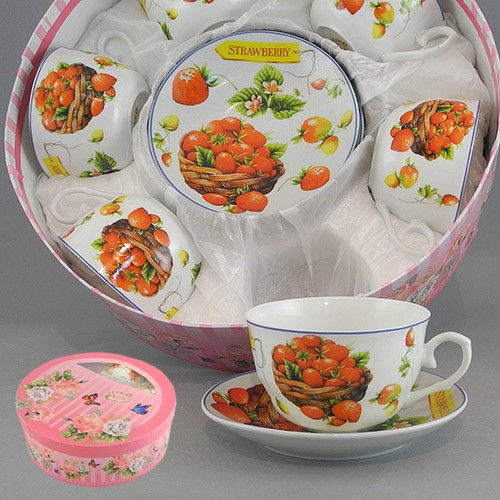 Набор чайный 12 пр. корзина земляники 220 мл под.уп. 900-249 фото 1 &mdash; Egidius.ru