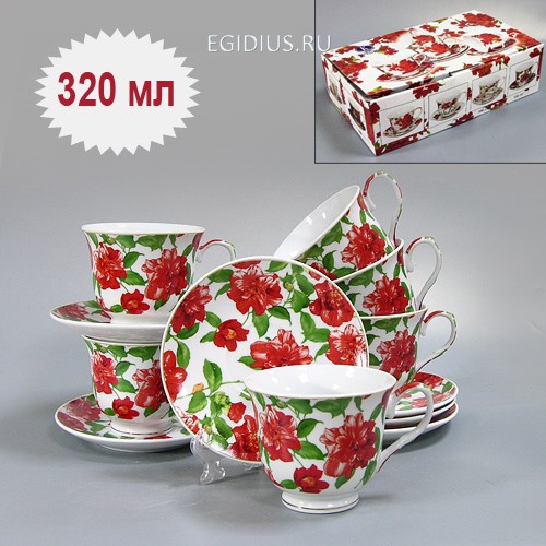 Набор чайный 12 пр. сочный цвет 320 мл цв. уп 900-372 фото 1 &mdash; Egidius.ru