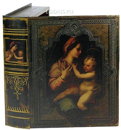 Шкатулка-фолиант "Дева с младенцем" 30*24*7см  110-328 фото 1 &mdash; Egidius.ru