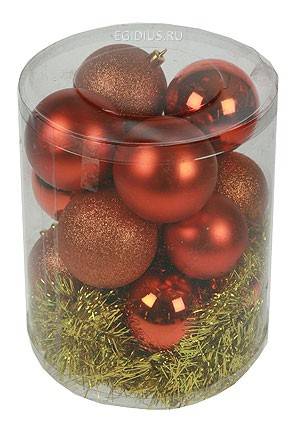 Набор ёлочных игрушек из 20шт., пластик 5см, 6см, 7см  151-218 фото 1 — Egidius.ru