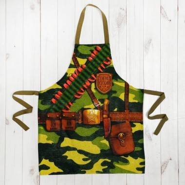 Фартук Мужской &quot;Генерал кухни&quot; 60х70 см, 100% хлопок, рогожка 800-338 — Egidius.ru