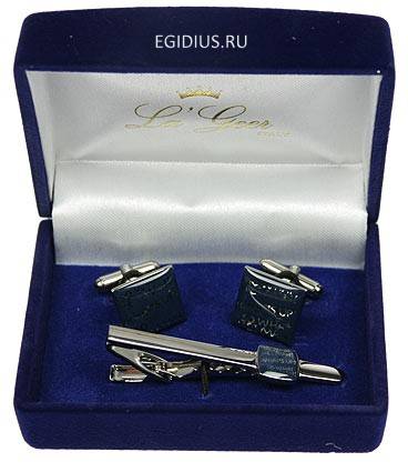 Подарочный набор "LA GEER": заколка для галстука, запонки 7*3*10см  102-923 фото 1 — Egidius.ru