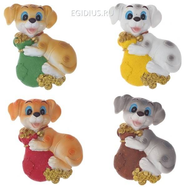 Магнит Собака, 5.9x4.1x1.3см, 4в. 81-3918 фото 1 — Egidius.ru