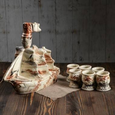 Набор водочно коньячный Штоф с рюмками &quot;Жемчужина&quot; 7 предметов, 1,5 л/ 0,1 л 806-102 — Egidius.ru