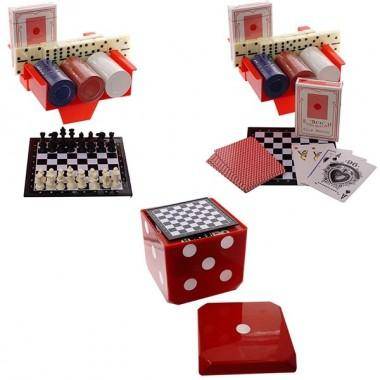 Игра настольная 6 в 1 (шахматы, шашки, домино, карты, фишки д/покера, кости), L15,5 W15,5 H15,5 см 81-5149 — Egidius.ru