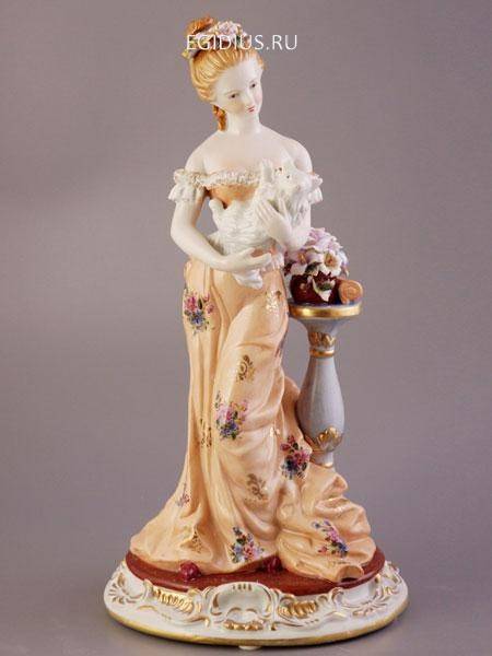 Статуэтка "дама с собачкой" ручная работа высота=38 см 320-348 фото 1 &mdash; Egidius.ru