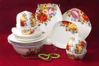 Столовый сервиз &quot;Варвара &quot; на 6/20 пр Костяной фарфор 620-227 — Egidius.ru