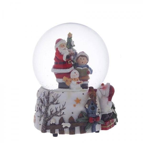 Дед мороз в шаре с музыкой, 11,3х11,3х14,5см, 100мм 81-1238 фото 1 &mdash; Egidius.ru