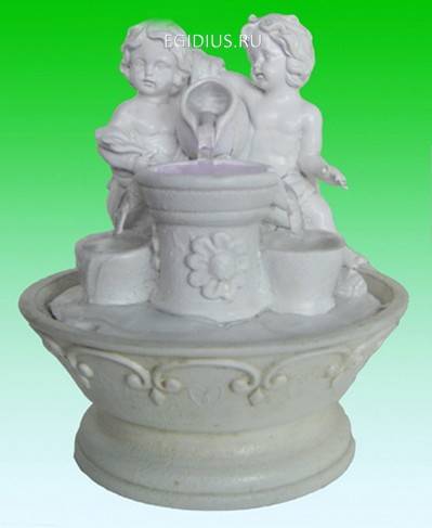 Декоративный фонтан Два ангелочка, подсветка №2 H*L*W=19*16,5*16,5см 10-0450 фото 1 — Egidius.ru