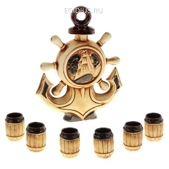Набор винный "Якорь" 7 предметов Шамот  806-023 фото 1 — Egidius.ru