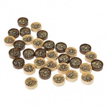 Набор фишек для нард &quot;Герб РФ&quot; с бронзой 206, Haleyan 4-2-054 — Egidius.ru