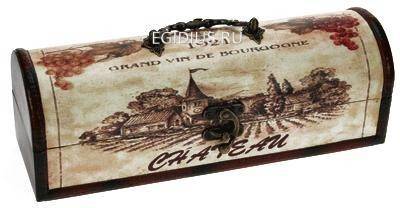 Шкатулка "Сундучок" под бутылку 34*12*12см  110-515 фото 1 — Egidius.ru