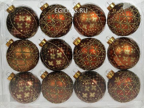 Набор ёлочных игрушек из 12шт., пластик 10см 151-219 фото 1 — Egidius.ru