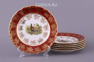 Набор тарелок из 6 шт.&quot;красная охота&quot; диаметр=21 см. 300-508 — Egidius.ru