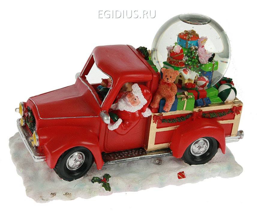 Новогодняя композиция с водяным шаром Дед Мороз музык. с подсвет. d=9см 151-658 фото 1 &mdash; Egidius.ru