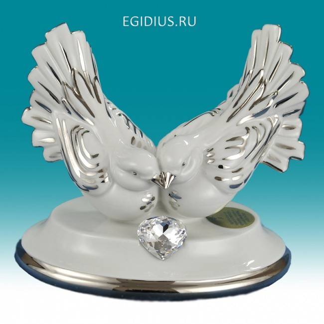 Голуби с сердцем  h.9cm 705-001 фото 1 — Egidius.ru