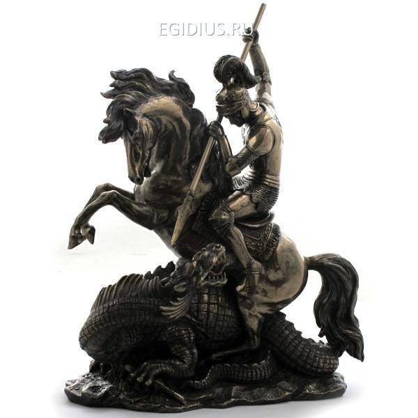 Фигурка декоративная Святой Георгий Победоносец, 25x13xH32 см 81-1365 фото 1 — Egidius.ru