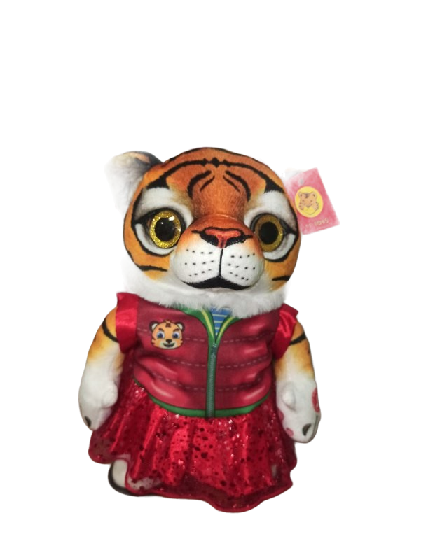 Мягкая поющая и танцующая игрушка Тигрица в платье 26 см (2 песни) 280-905 фото 1 &mdash; Egidius.ru