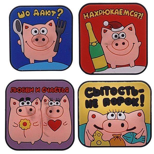 Магнит "Свинка", L4,5 W1 H4,7см, 4в 82-0346 фото 1 — Egidius.ru