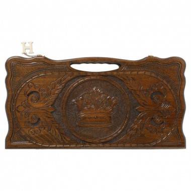 Настольная игра: Нарды резные &quot;Корона&quot; с ручкой, Haleyan 4-2-034 — Egidius.ru