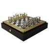 Шахматный набор "Олимпийские Игры" (черно-бел. с золотом. мет. доска 36х36, дер. короб, фигуры золото/серебро) 31-0832 фото 1 — Egidius.ru