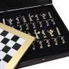 Шахматный набор "Олимпийские Игры" (черно-бел. с золотом. мет. доска 36х36, дер. короб, фигуры золото/серебро) 31-0832 фото 2 — Egidius.ru