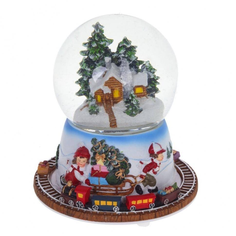 Шар со снегом, с музыкой и функцией движения "Домик", L13,5 W13,5 H16 D10 см 80-0931 фото 1 — Egidius.ru