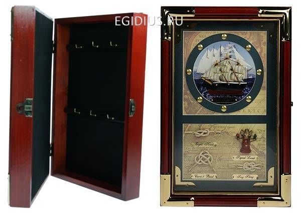 Коллаж-ключница Парусник 20*7*30см 104-064 фото 1 — Egidius.ru