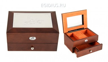 Шкатулка ювелирная Moretto 2-ярусная 18*13*10см  110-278 — Egidius.ru