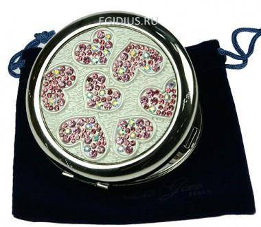 Зеркальце-таблетница со стразами LA GEER  105-384 — Egidius.ru