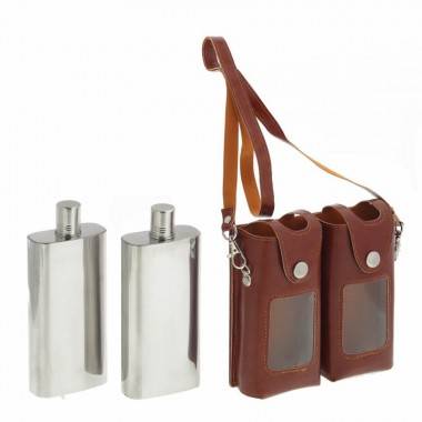 Набор: 2 фляжки в чехле (300мл), L15 W4 H18 см 81-1687 — Egidius.ru