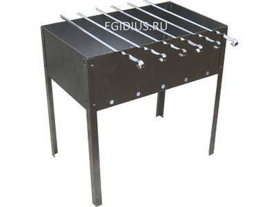 Мангал 500х300х500 + 6 ш-в в сумке  (400 угол.)ст.0,8 671-000 фото 1 — Egidius.ru