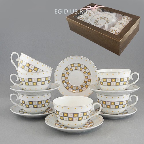 Набор чайный 12 пр. мозаичный узор 250 мл под.уп. 900-252 фото 1 &mdash; Egidius.ru