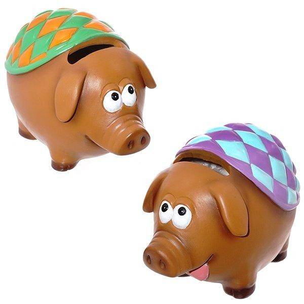 Копилка "Свинка", L12,5 W8 H9см, 2в 82-0534 фото 1 — Egidius.ru