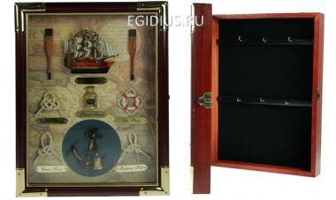 Коллаж-ключница Парусник 25*7*33см 104-065 — Egidius.ru