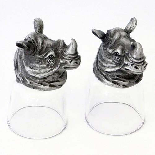 Набор из 2-х стопок-перевертышей с носорогом(50мл/стопка) d=4.5см h=8.5см 3-1-304 фото 1 &mdash; Egidius.ru