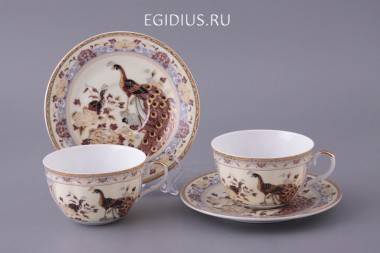Чайный набор на 2 персоны 4 пр. &quot;павлин&quot; 250 мл. 310-107 — Egidius.ru