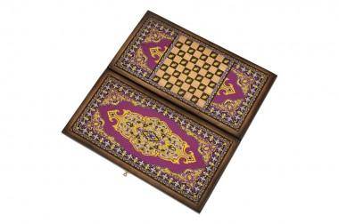 Настольная игра: Нарды + шашки &quot;Сирия Фиолетовые&quot; малые 4-2-306 — Egidius.ru