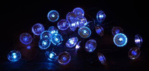 Светов. Украшение гирлянда 30 диодов, режим мигания, с зеркальным декором (Цвет голубой) 10-4016 фото 1 — Egidius.ru