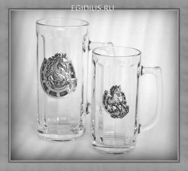 Пивные кружки 41254 &quot;К удаче&quot; 300+500мл 1+1шт. 72-0033 — Egidius.ru
