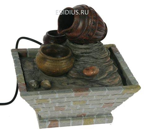 Фонтан декоративный Кувшин с подстветкой 16*13*16см 101-042 фото 1 &mdash; Egidius.ru