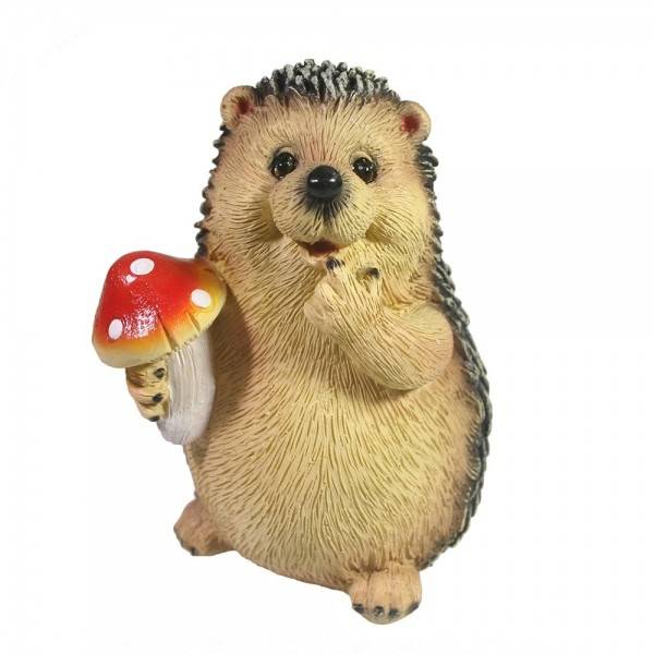 Садовая фигура "Ежик с мухомором" L9W8,5H11 81-6821 фото 1 &mdash; Egidius.ru