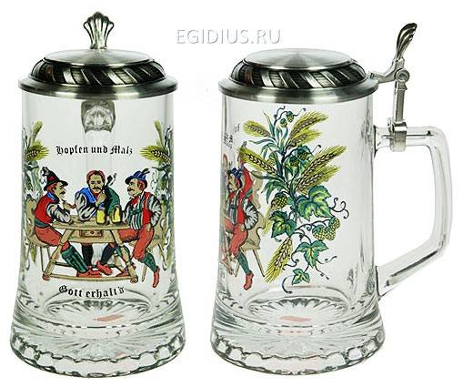 Пивная кружка коллекционная На охоте с крышкой 0,5л  112-006 фото 1 — Egidius.ru