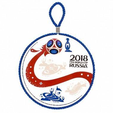 Подставка под горячее с пробкой + окантовка &quot;Чемпионат Мира FIFA 2018&quot; 17*17*0,7см.  407-303 — Egidius.ru